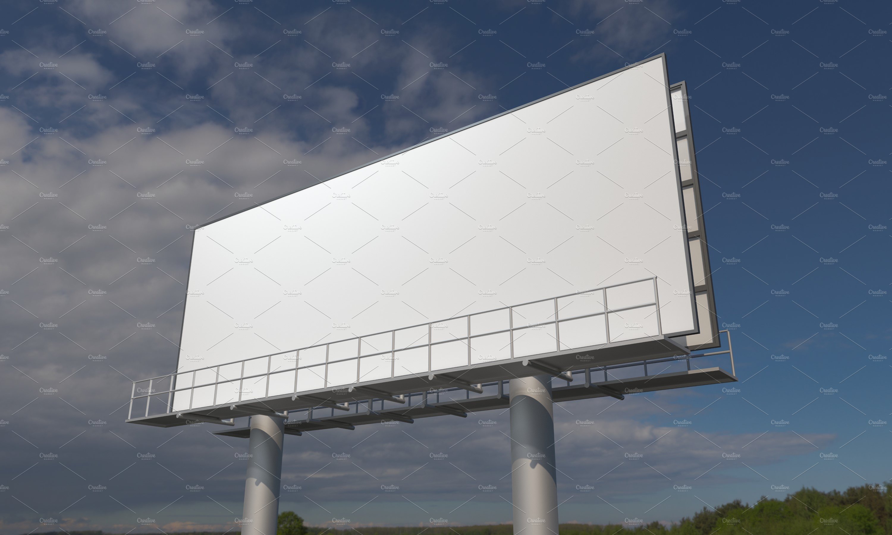 Billboard Sign Mockup Side View preview image.