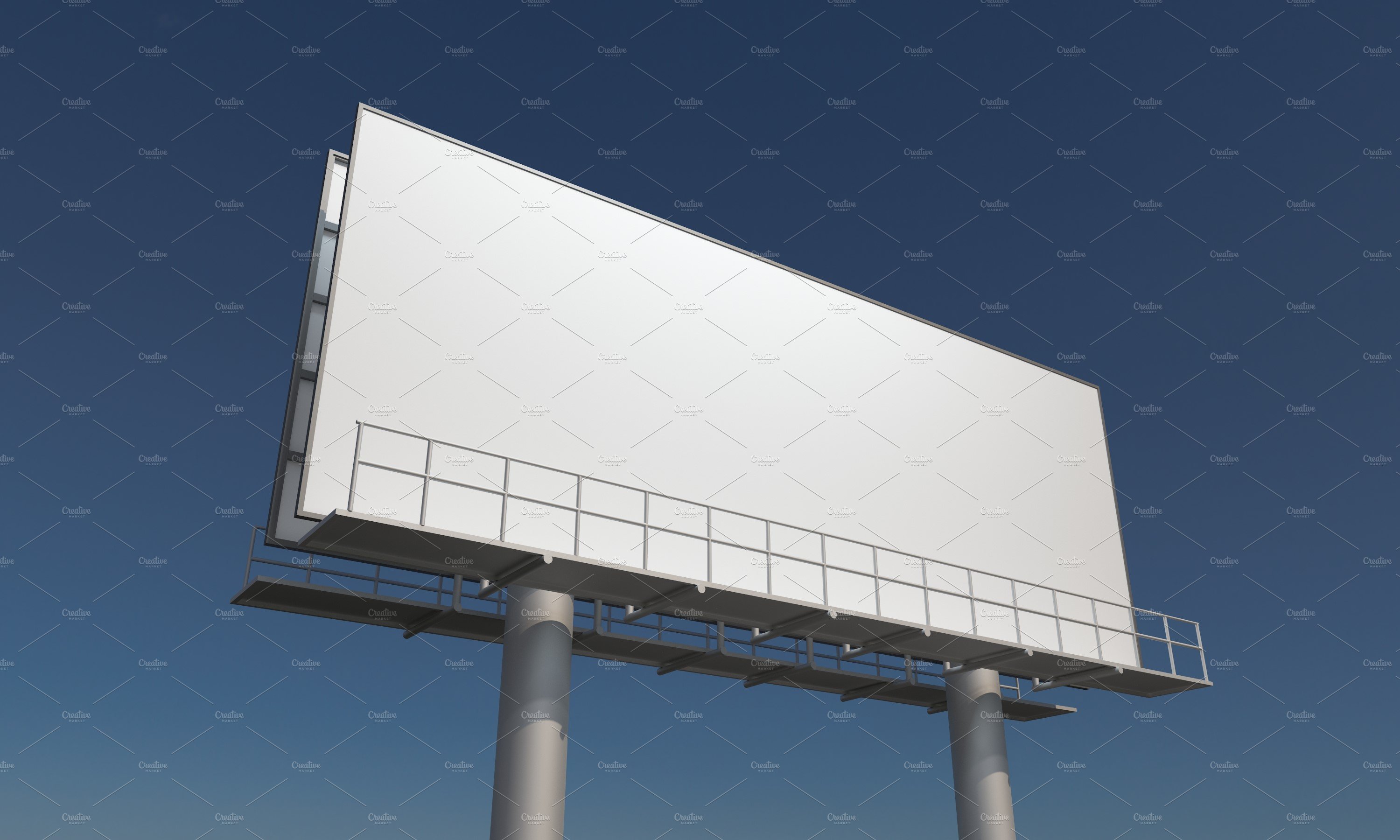 Billboard Sign Mockup Side View preview image.