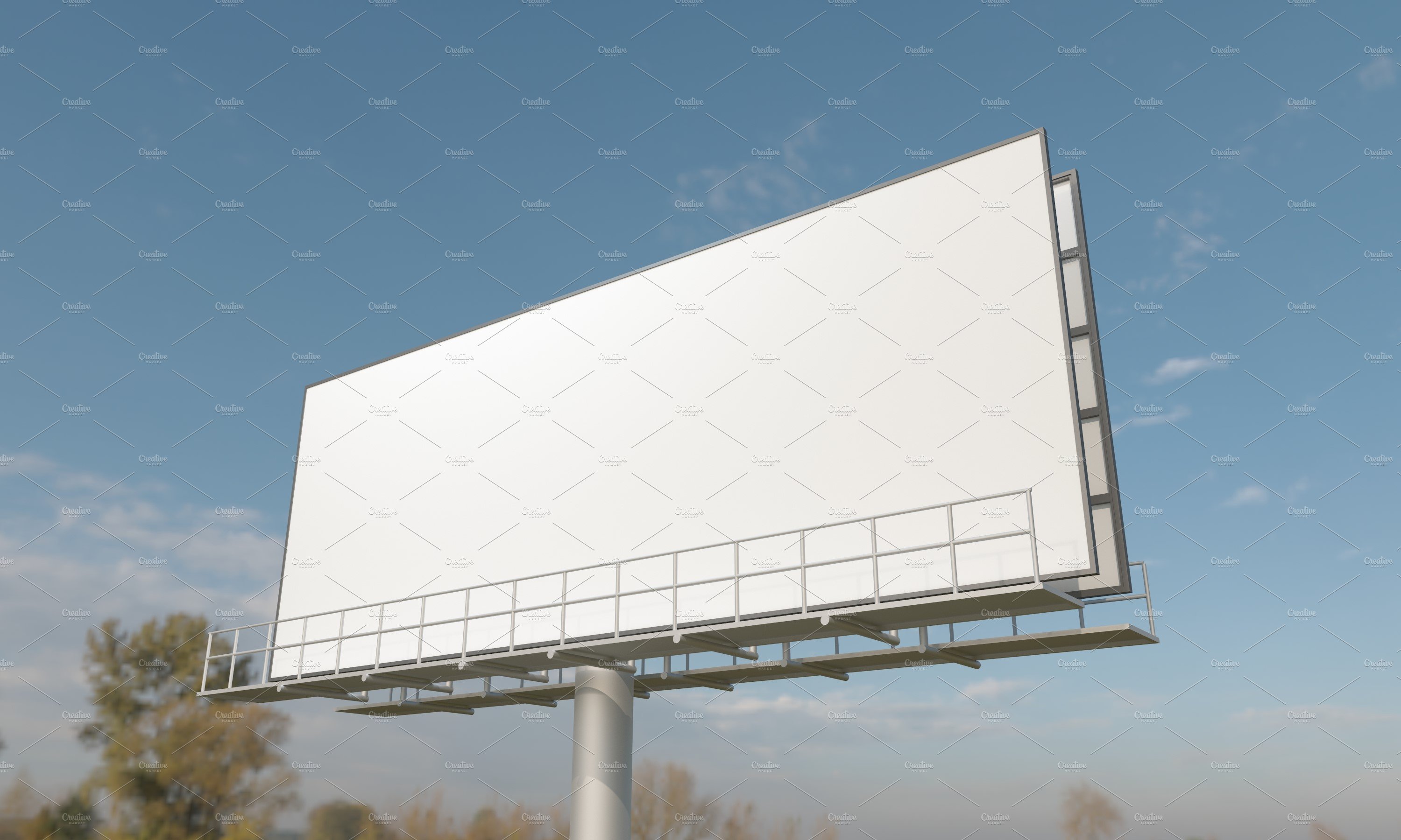 Billboard Sign Mockup Side View preview image.