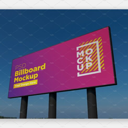 Billboard Sign Mockup Side View cover image.