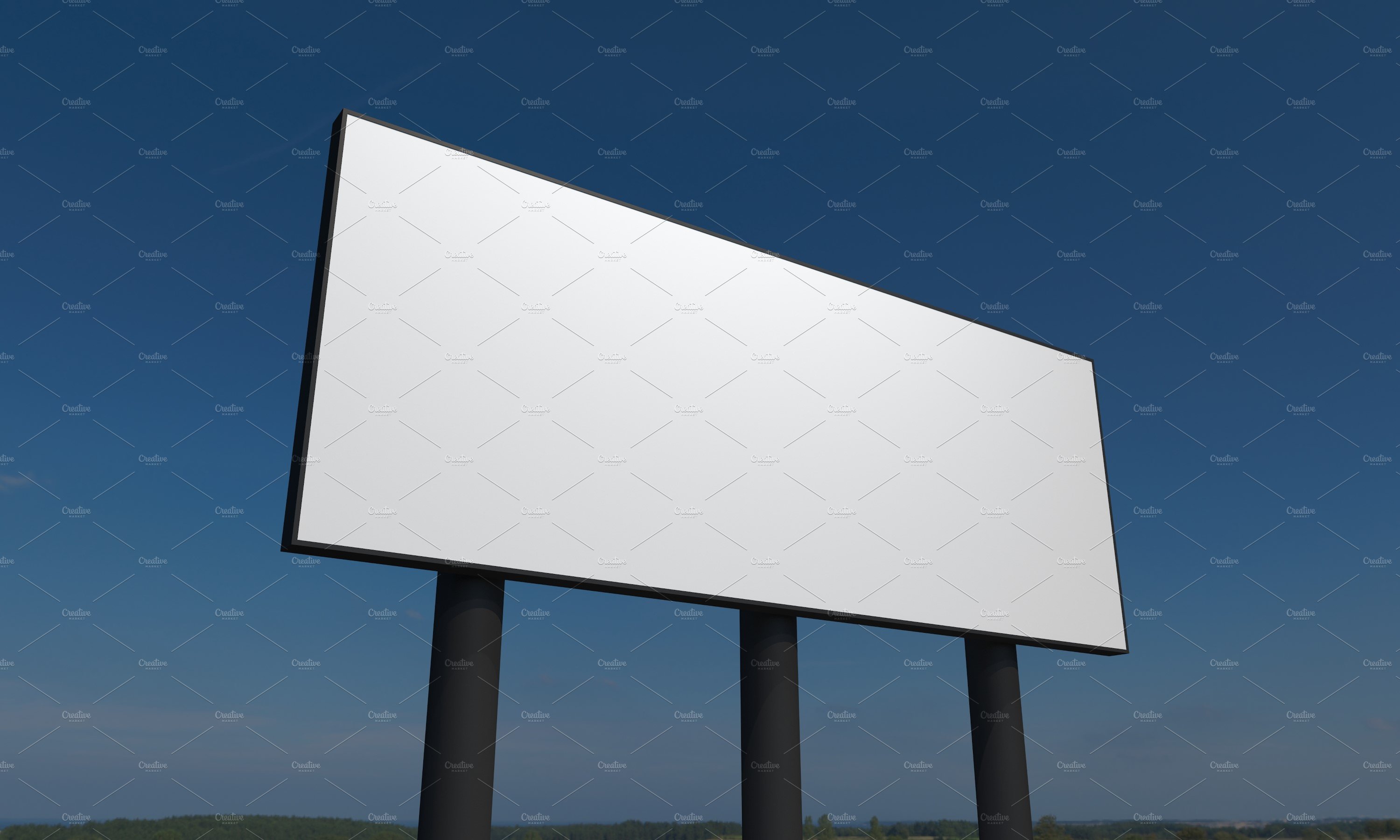 Billboard Sign Mockup Side View preview image.