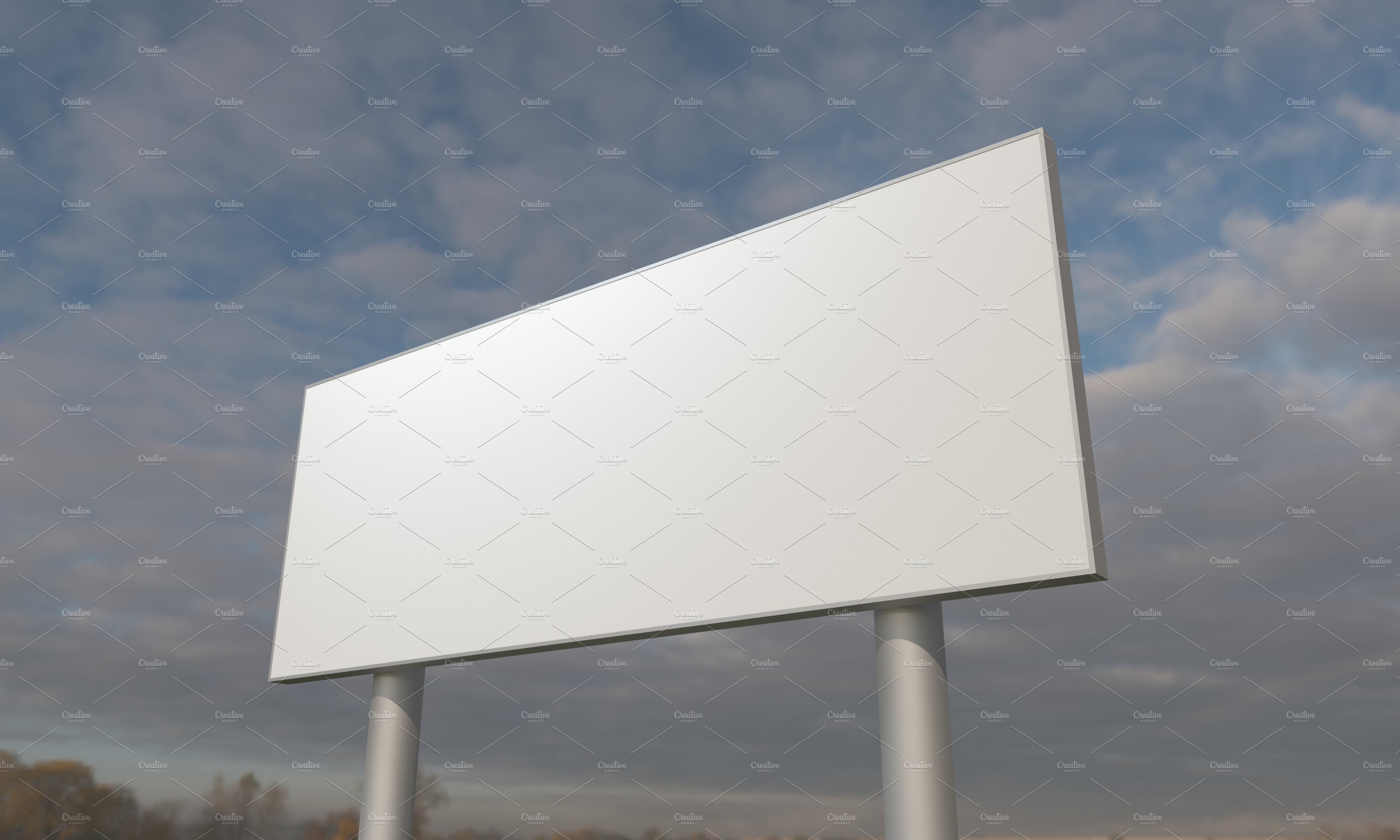 Billboard Sign Mockup Side View preview image.