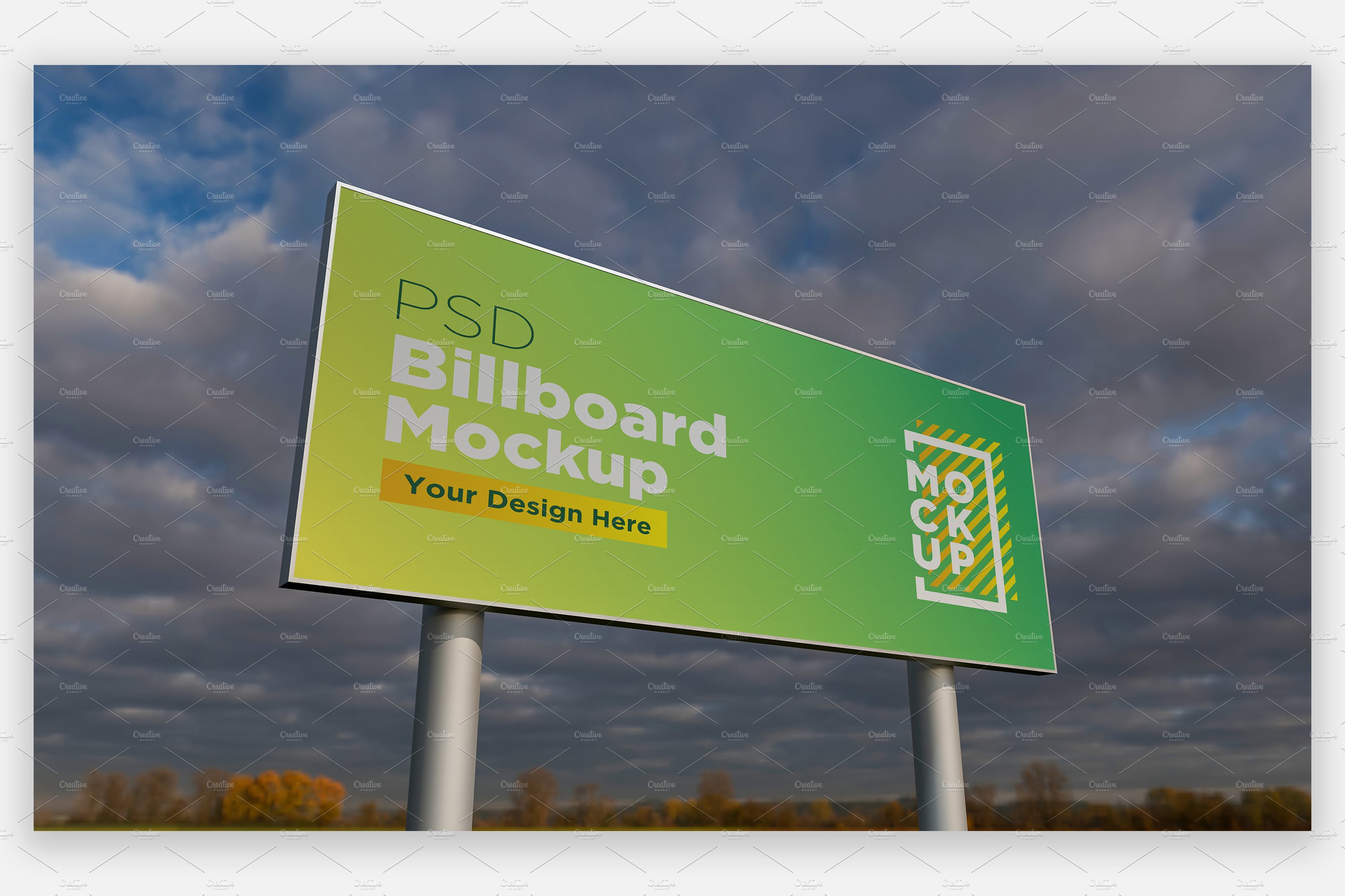 Billboard Sign Mockup front view cover image.