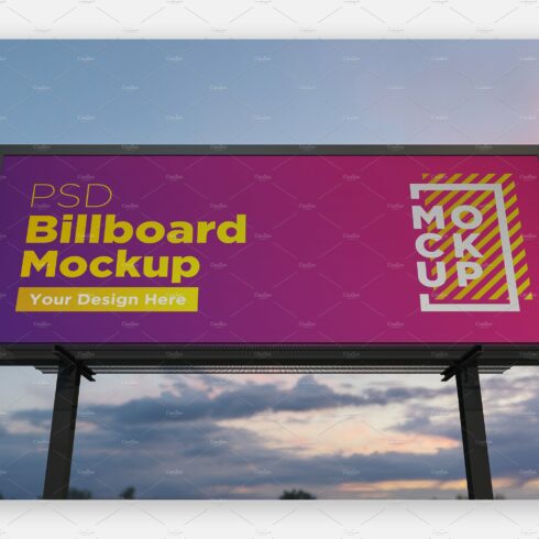 Billboard Sign Mockup Front View cover image.