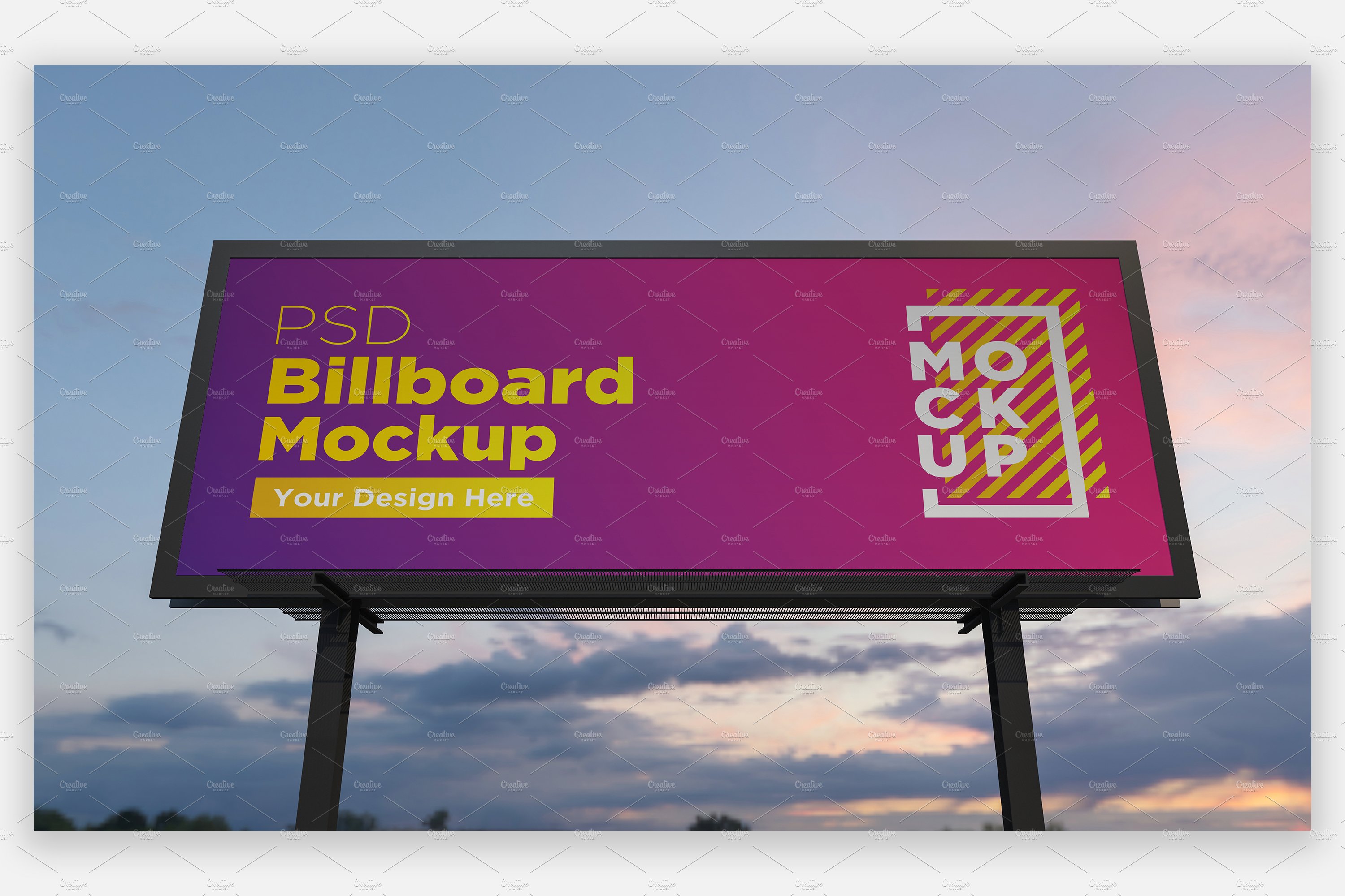 Billboard Sign Mockup Front View cover image.