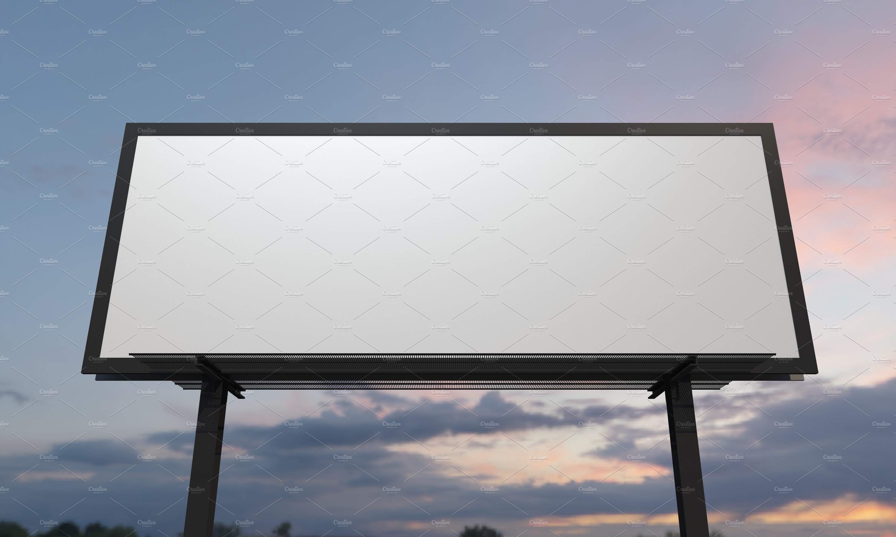 Billboard Sign Mockup Front View preview image.