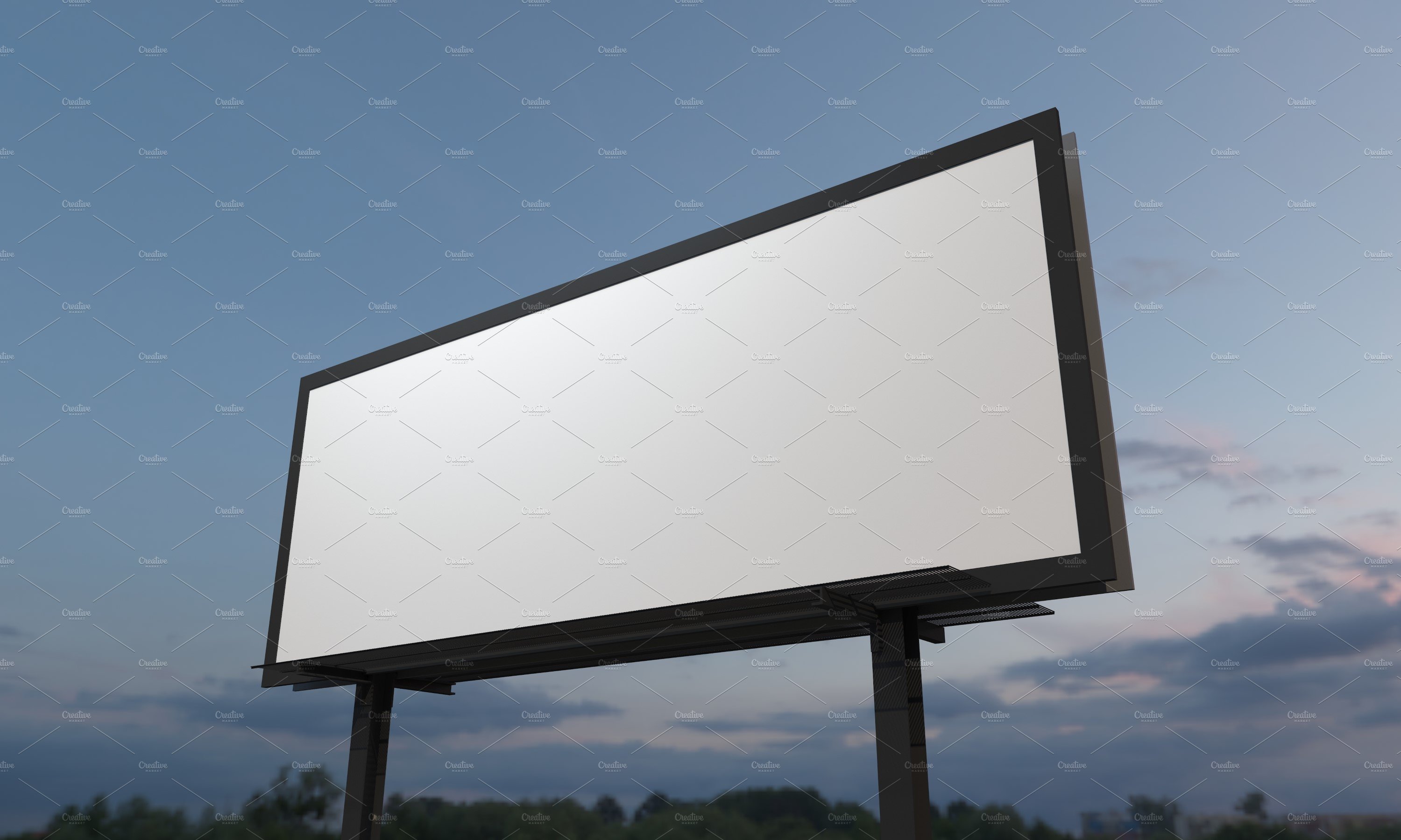 Billboard Sign Mockup Side View preview image.