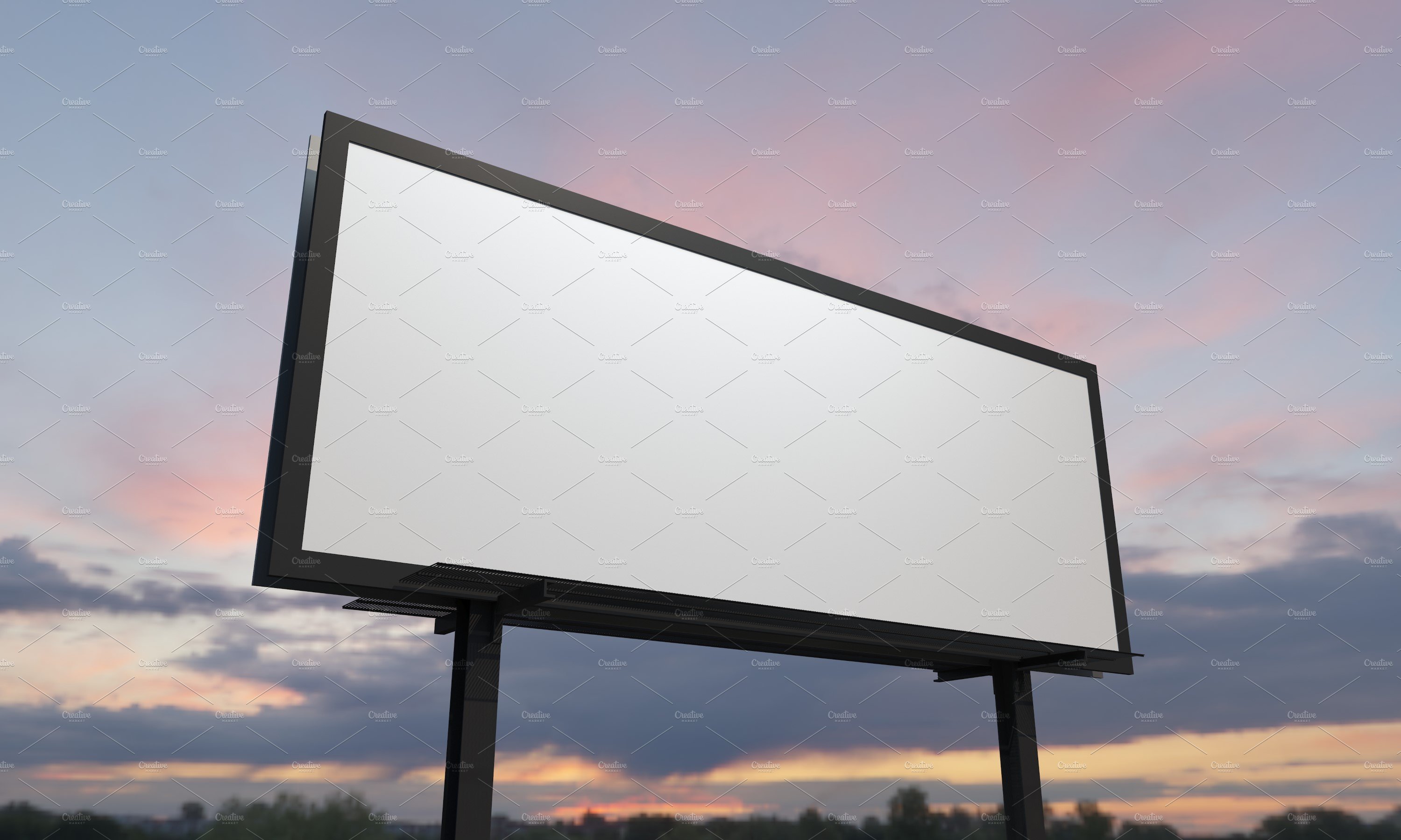 Billboard Sign Mockup Side View preview image.