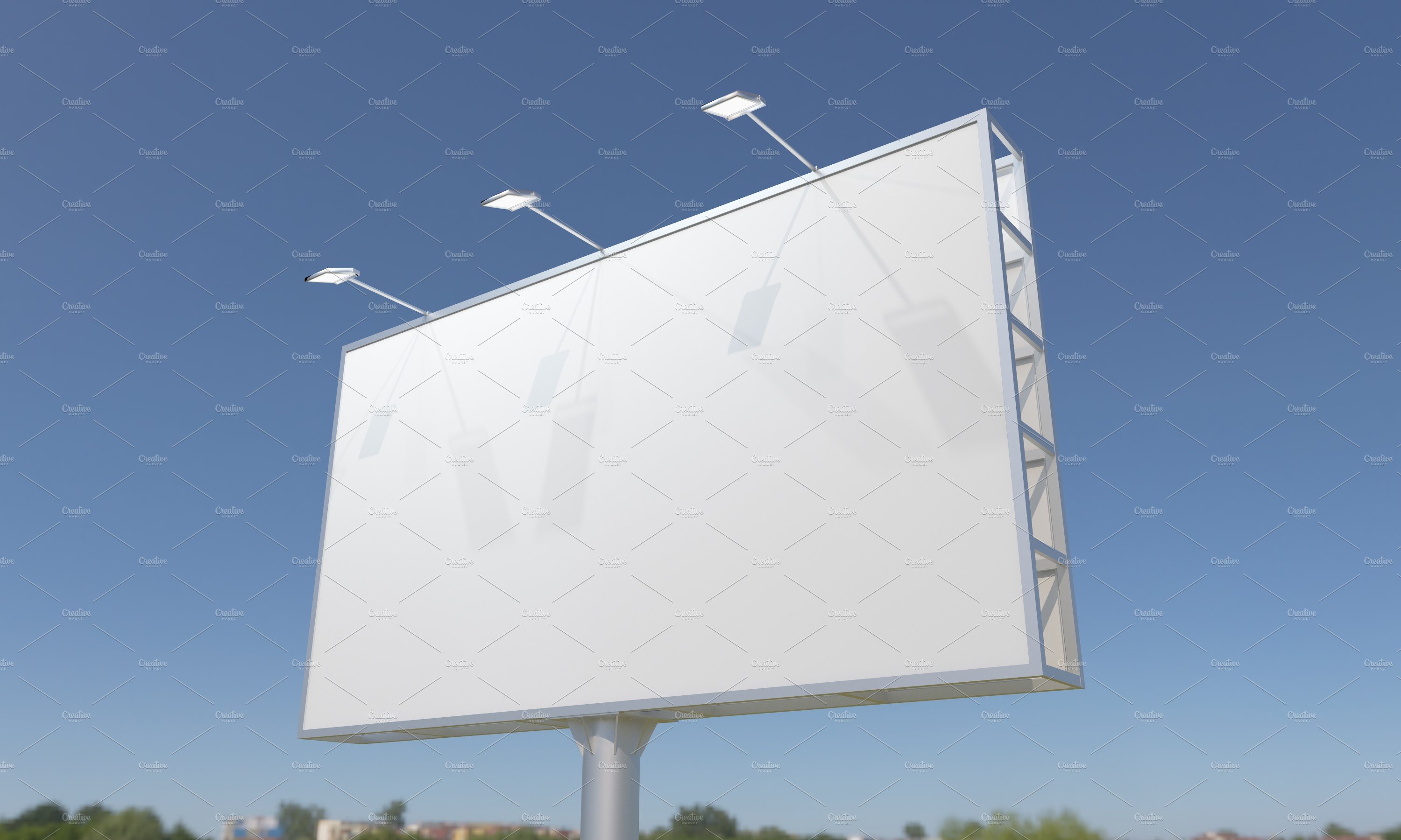 Billboard Sign Mockup Side View preview image.