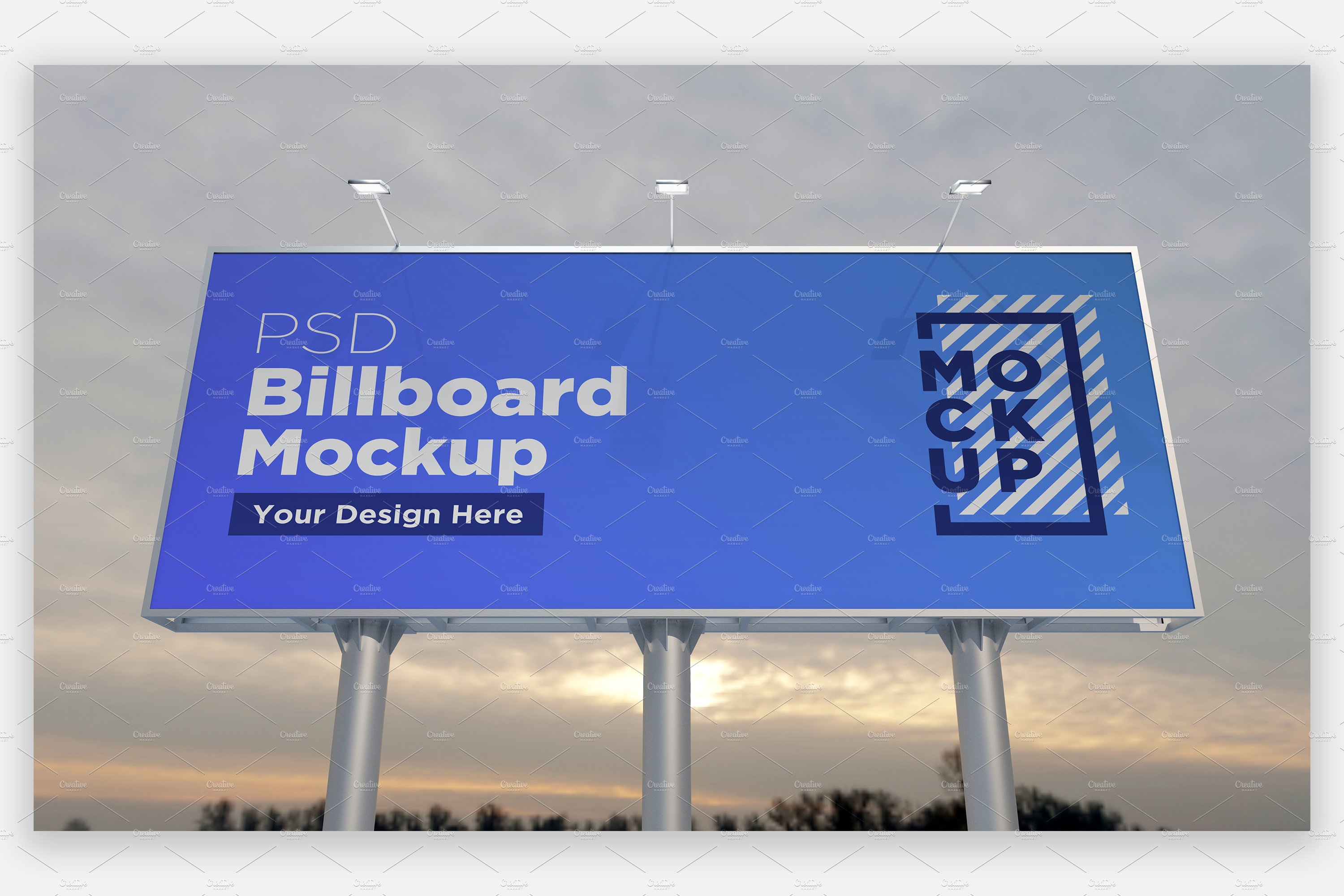 Billboard Sign Mockup Front Side cover image.