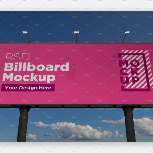 Billboard Sign Mockup front view cover image.