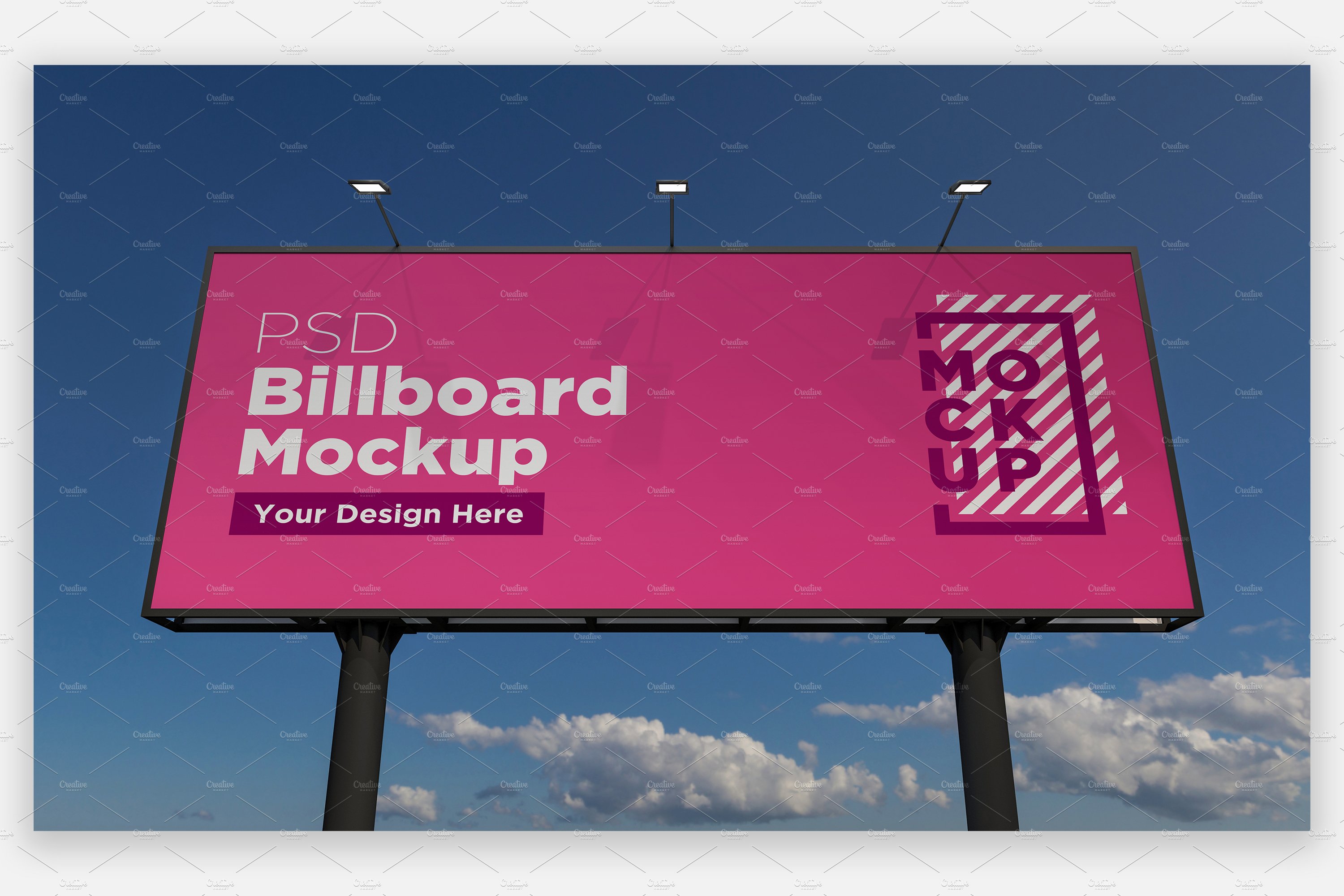 Billboard Sign Mockup front view cover image.