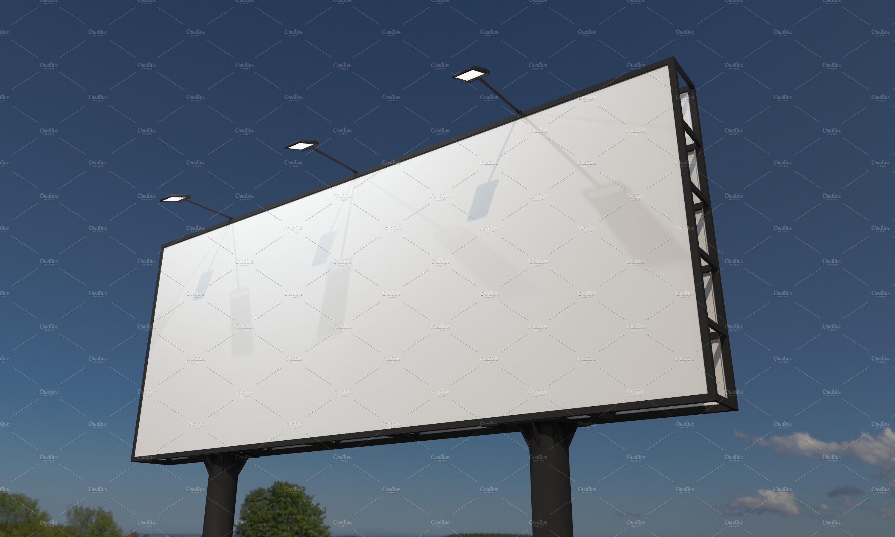 Billboard Sign Mockup Side View preview image.