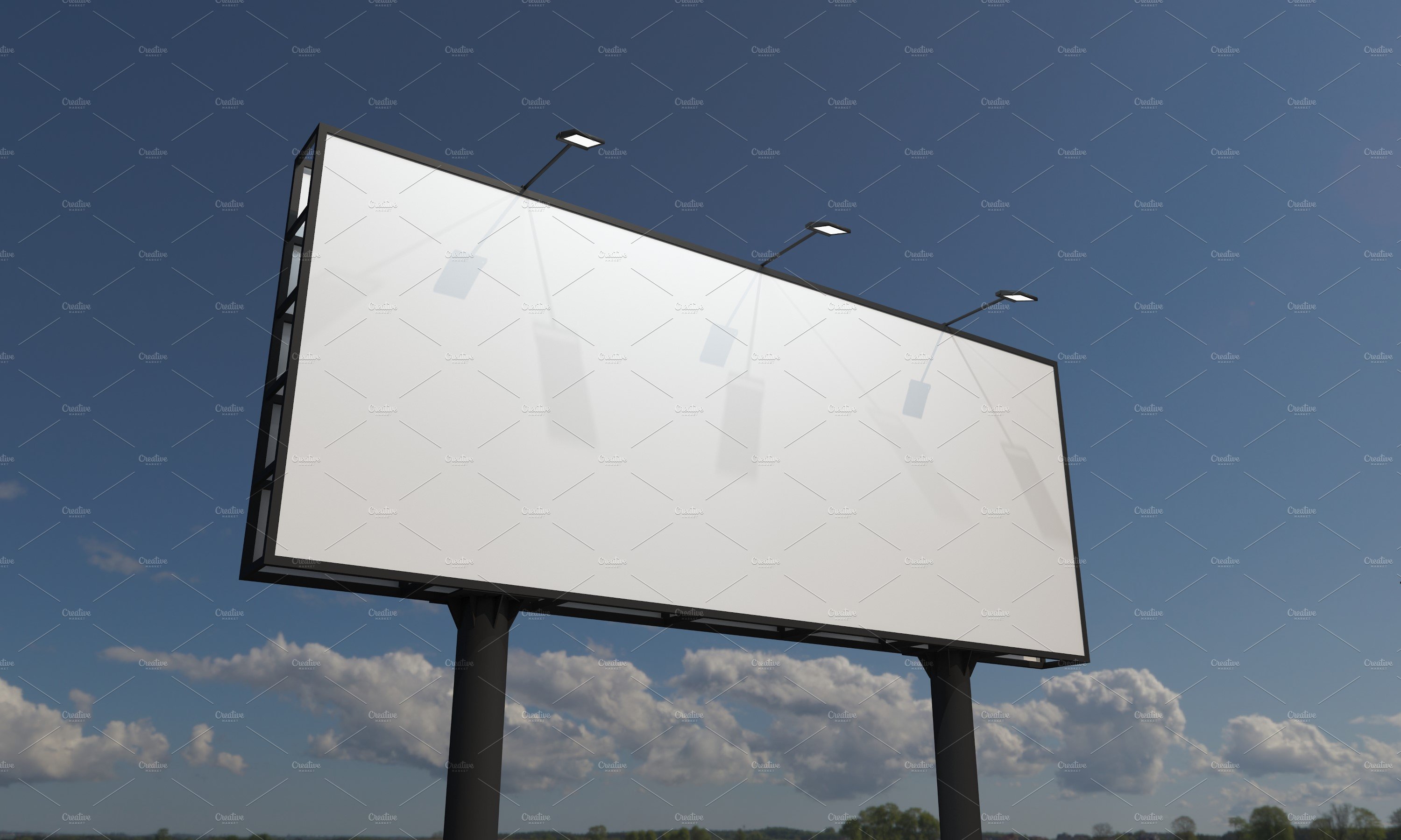 Billboard Sign Mockup side View preview image.