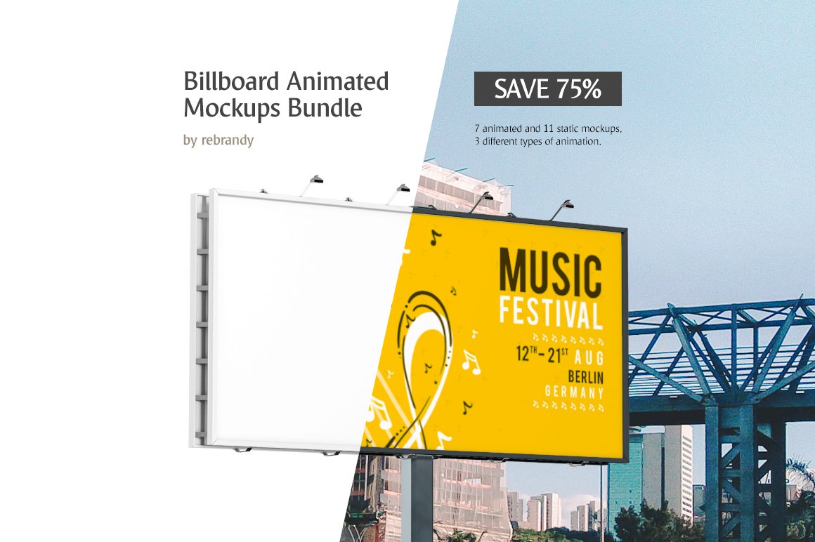 Billboard Animated Mockups Bundle cover image.