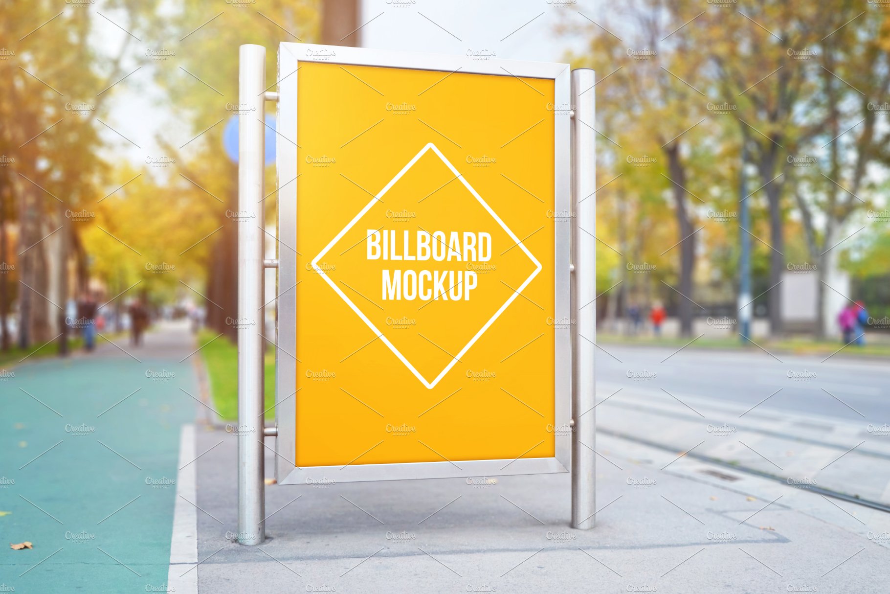 City street billboard mockup cover image.