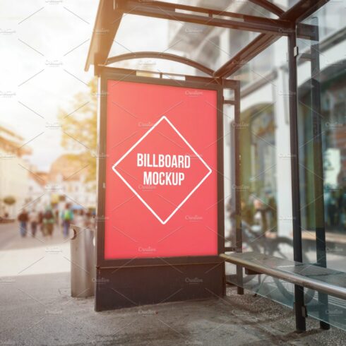 Bus stop billboard mockup cover image.