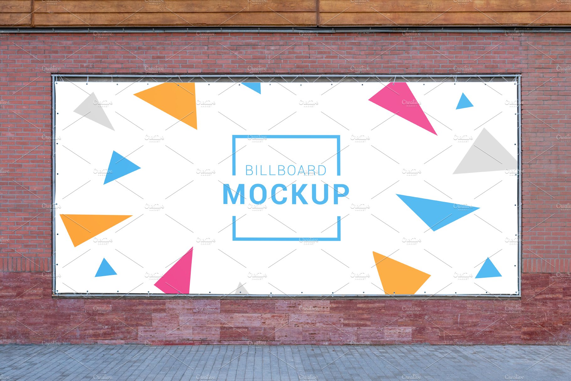 Wide tarpaulin billboard mockup cover image.