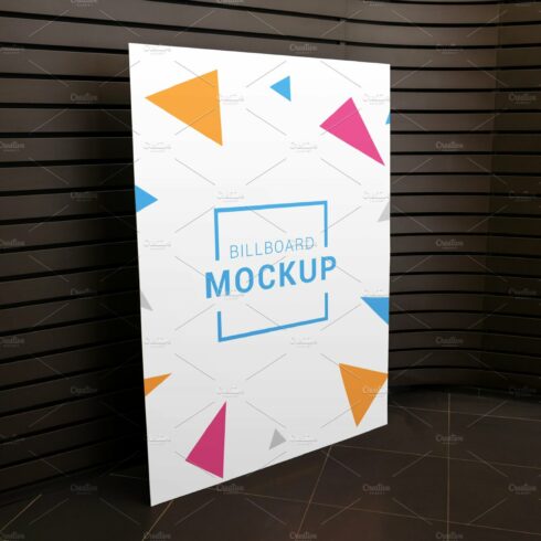 Indoor billboard - poster mockup cover image.