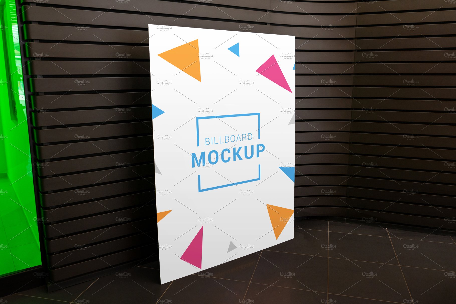 Indoor billboard - poster mockup cover image.