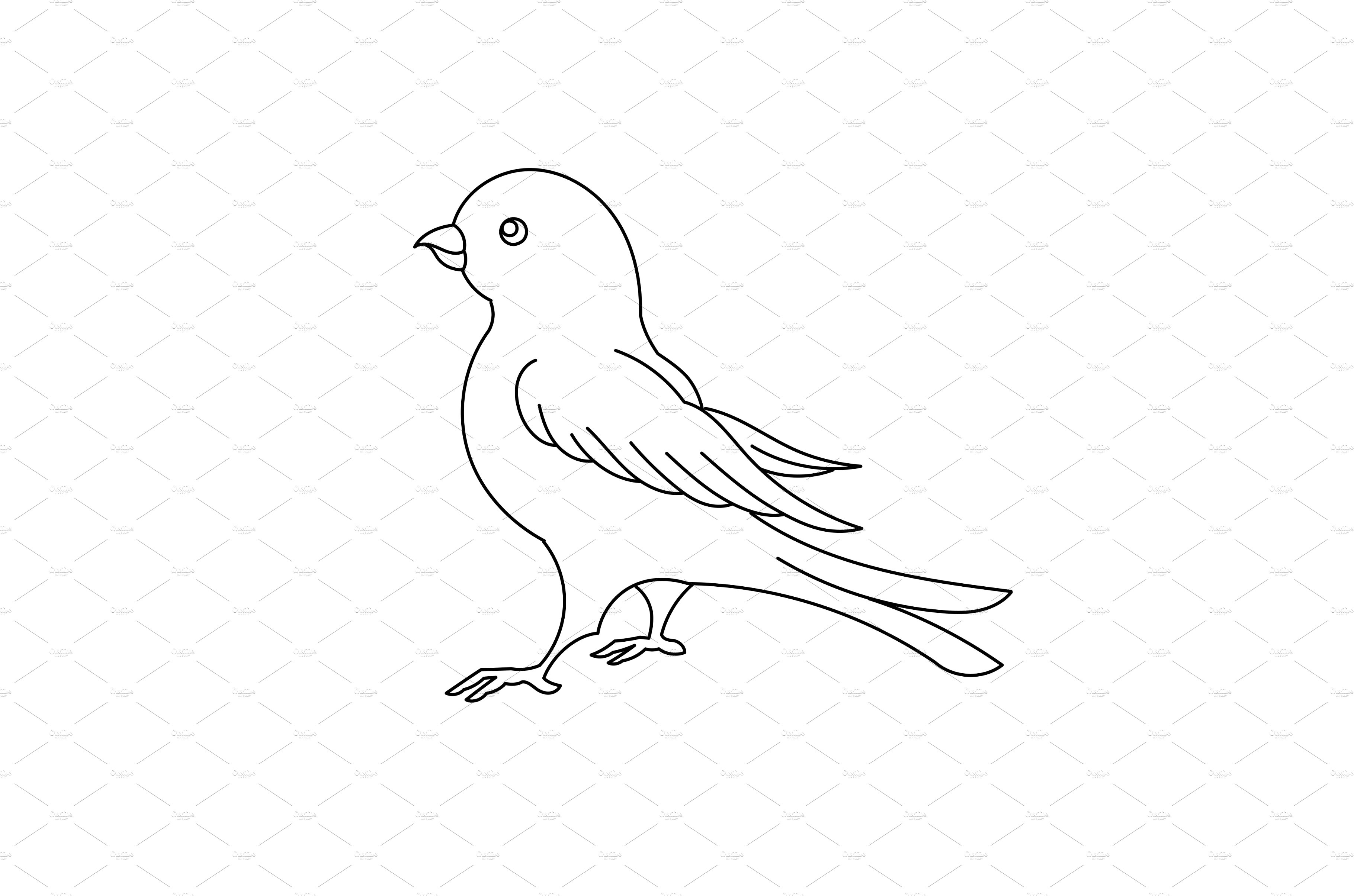 Canary bird. Editable outline stroke cover image.