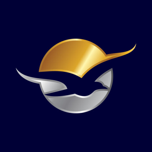 Flying bird into a circle logo, Bird logo design vector illustration cover image.