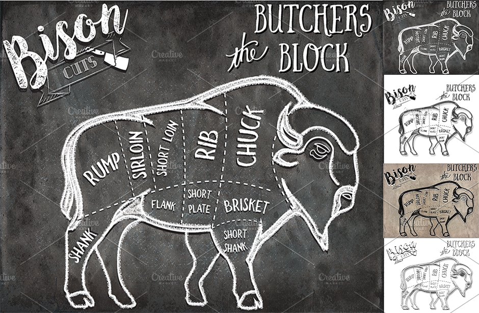 Bison Butcher Cuts Set 1 cover image.