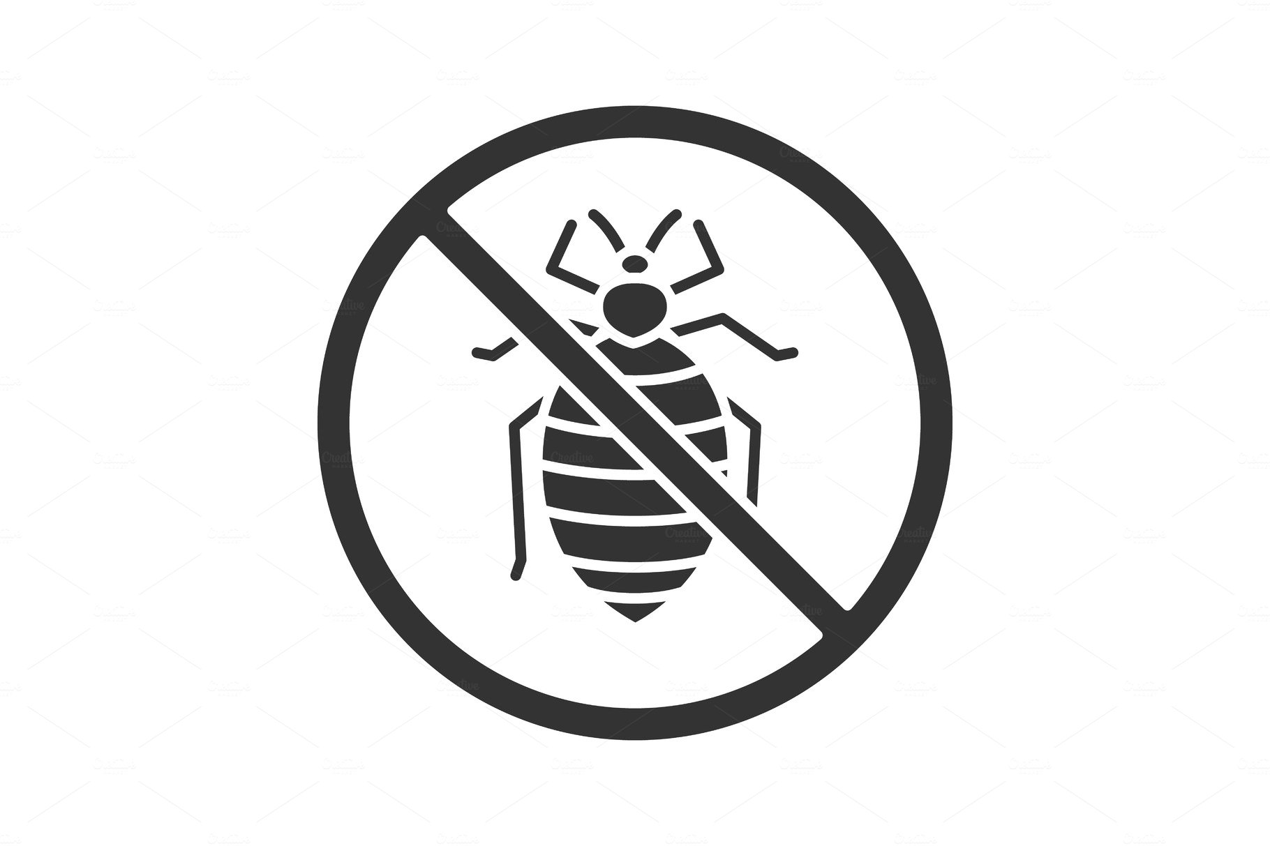 Stop bed bug sign glyph icon cover image.