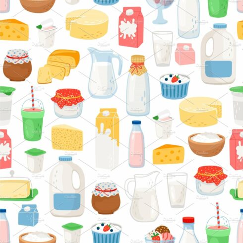 Milk and diary products pattern cover image.