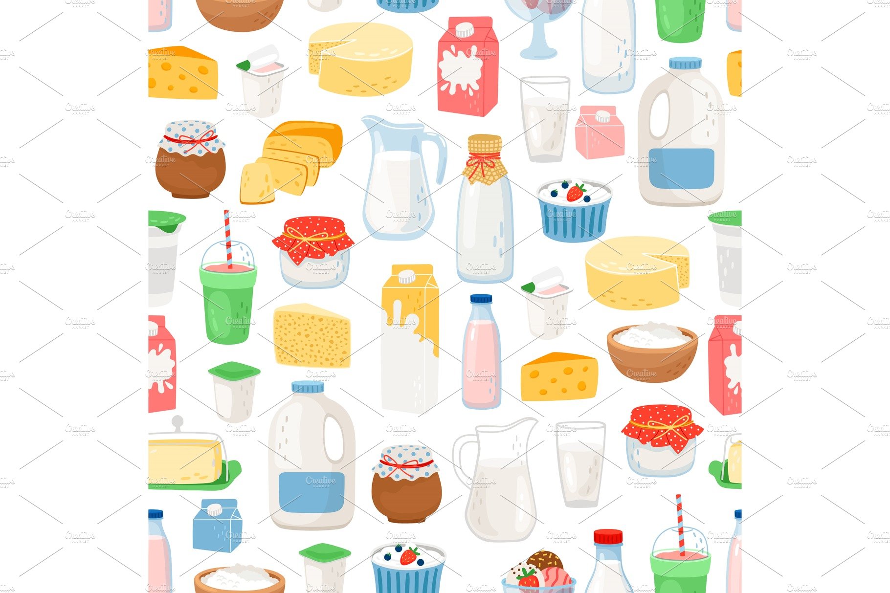 Milk and diary products pattern cover image.