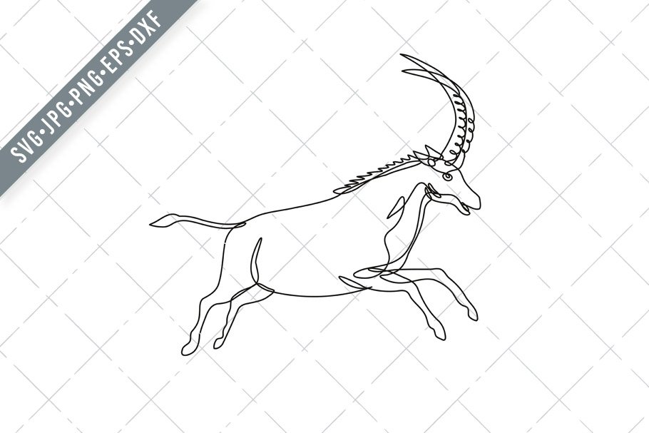 Black Sable Antelope Line Drawing cover image.