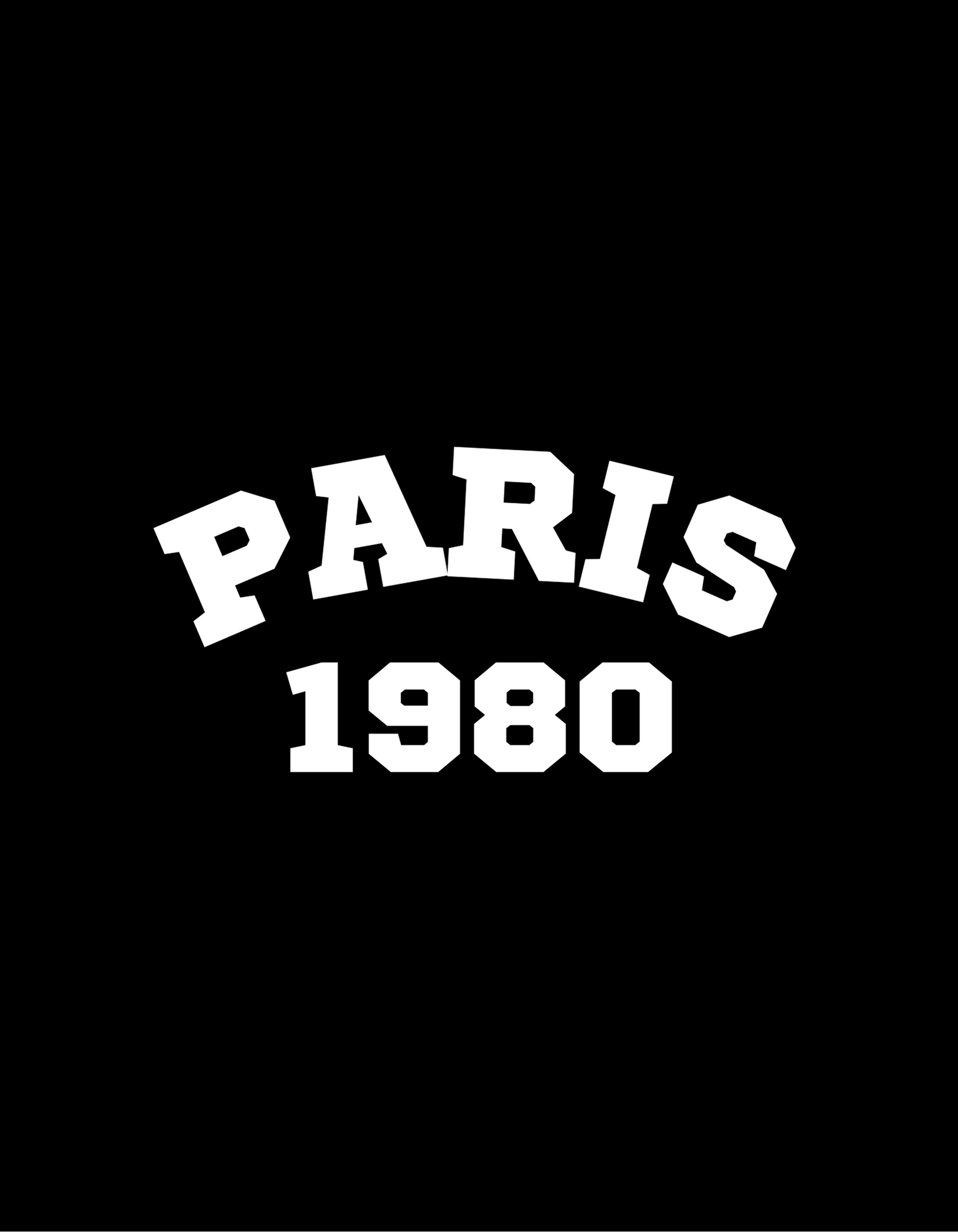 black white simple retro paris varsity t shirt 900