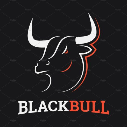 Bull head logo. Black bull on black. cover image.