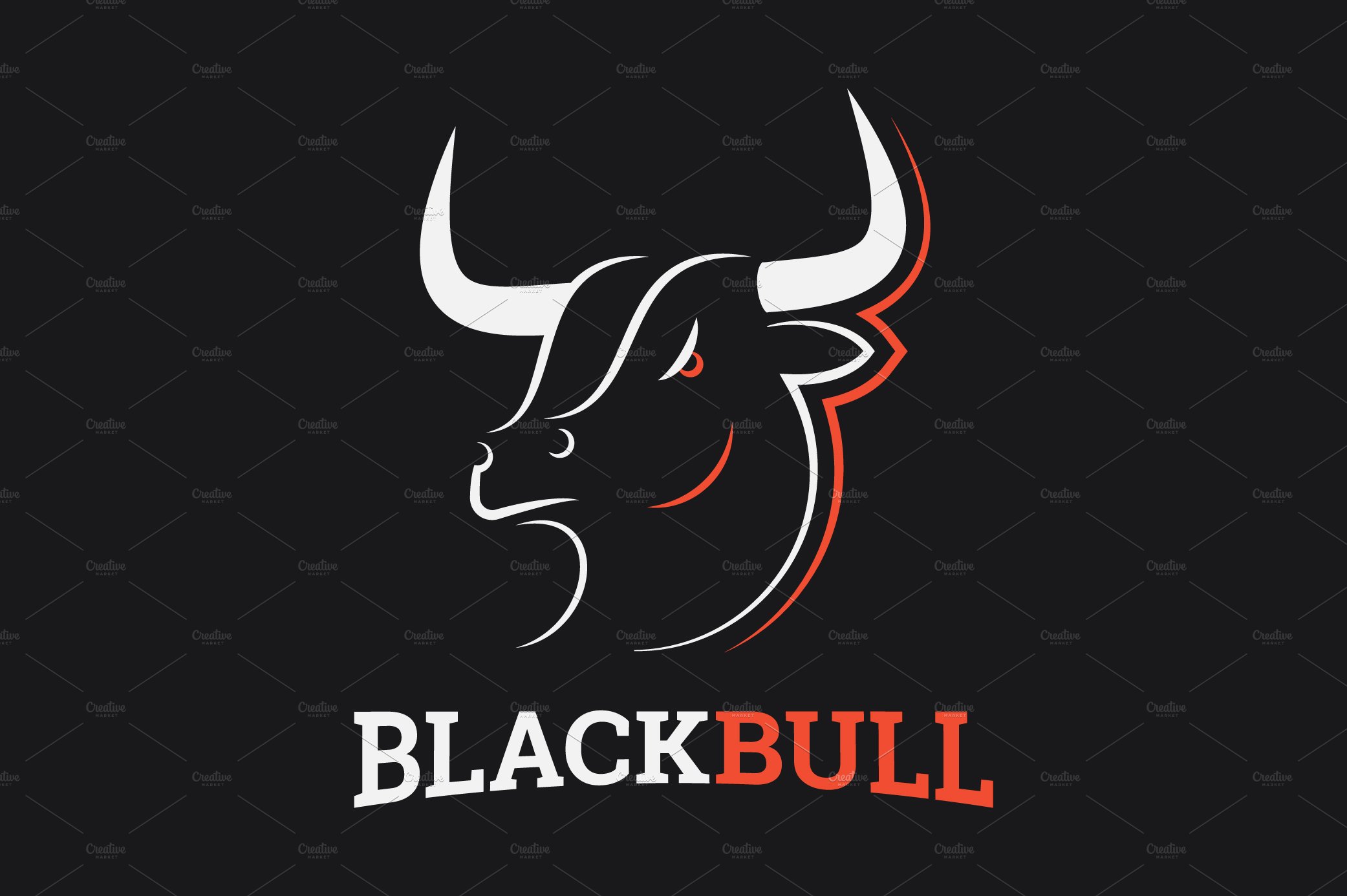 Bull head logo. Black bull on black. cover image.
