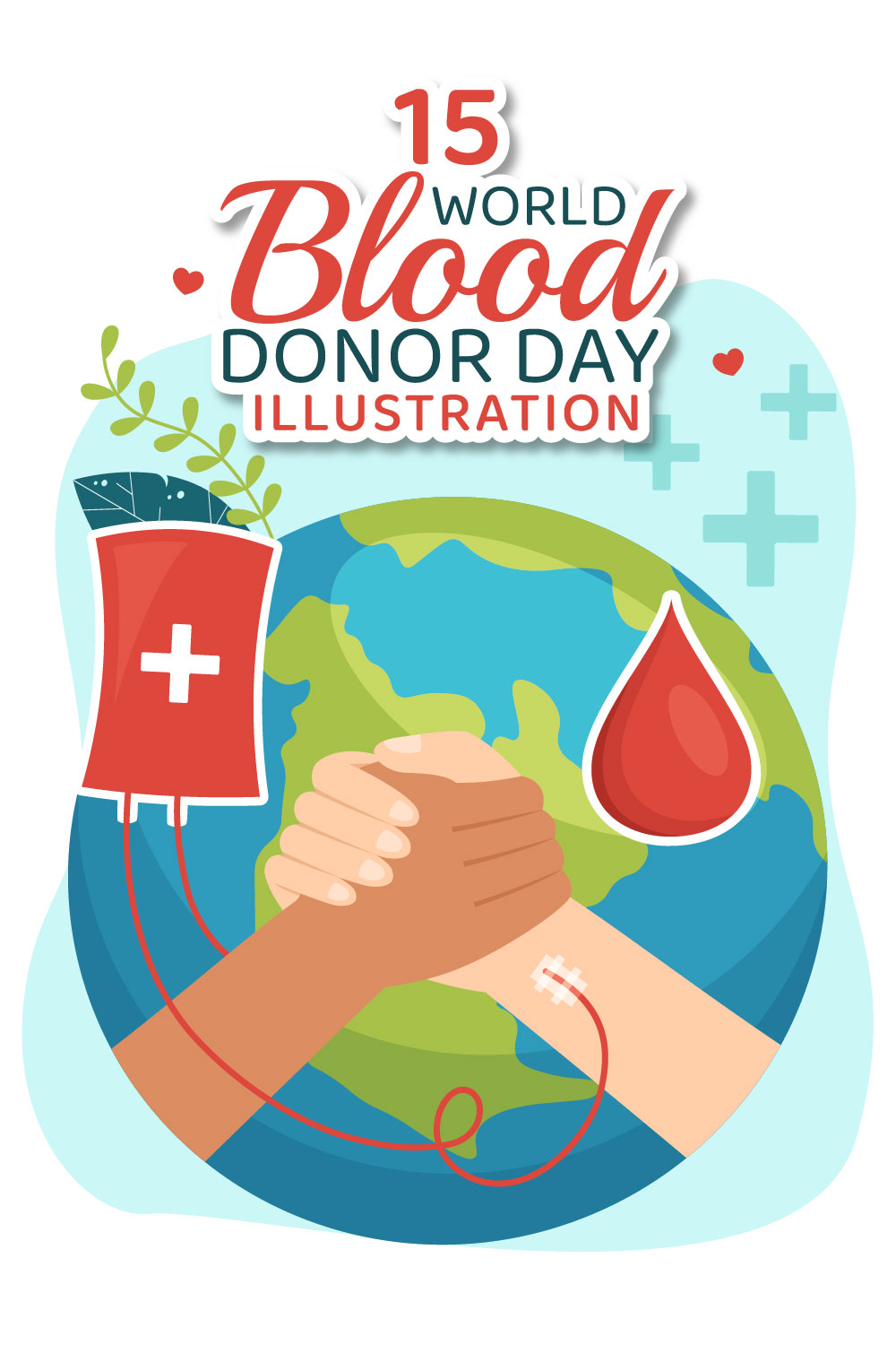 15 World Blood Donor Day Illustration pinterest preview image.