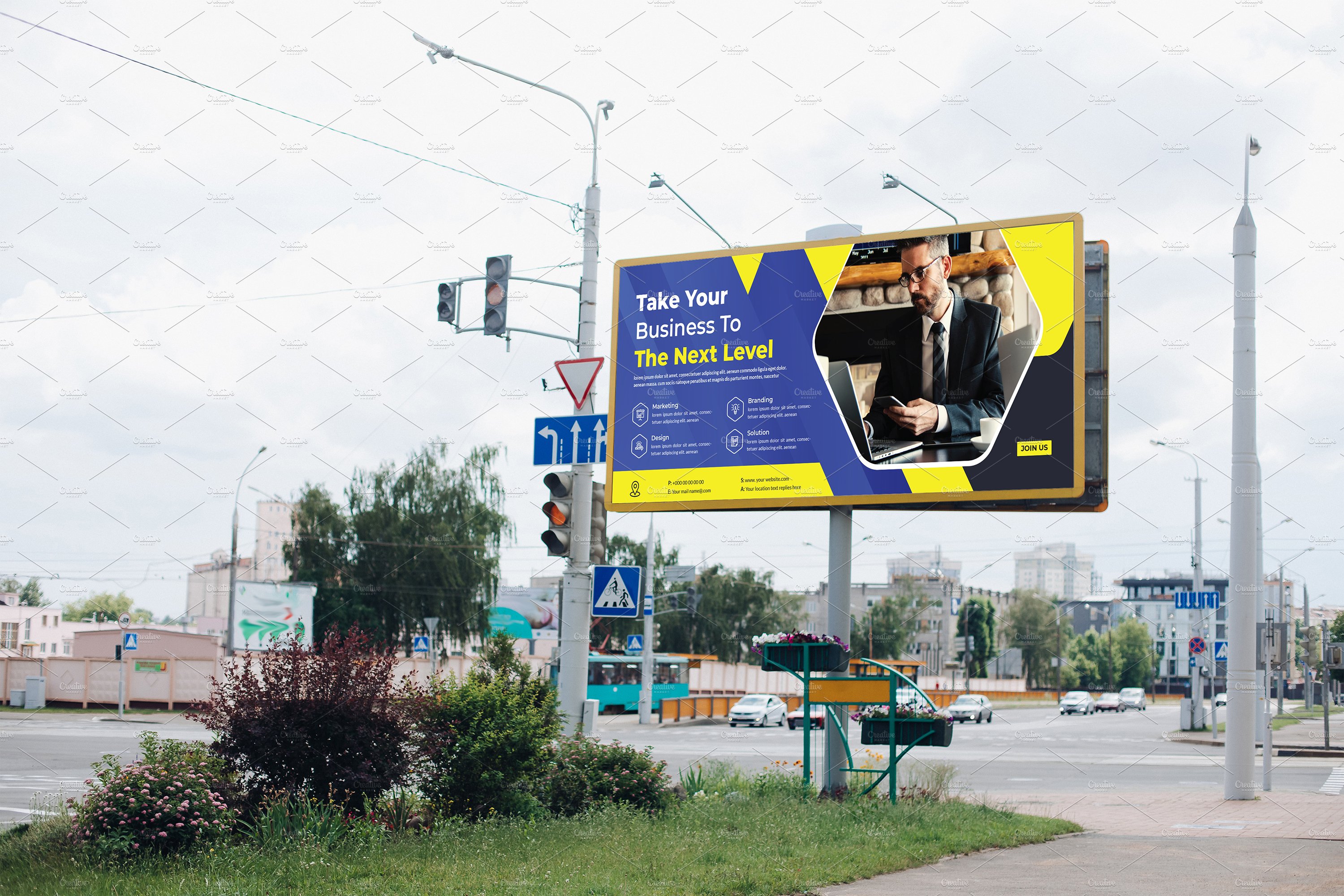 Business Billboard Design Template preview image.