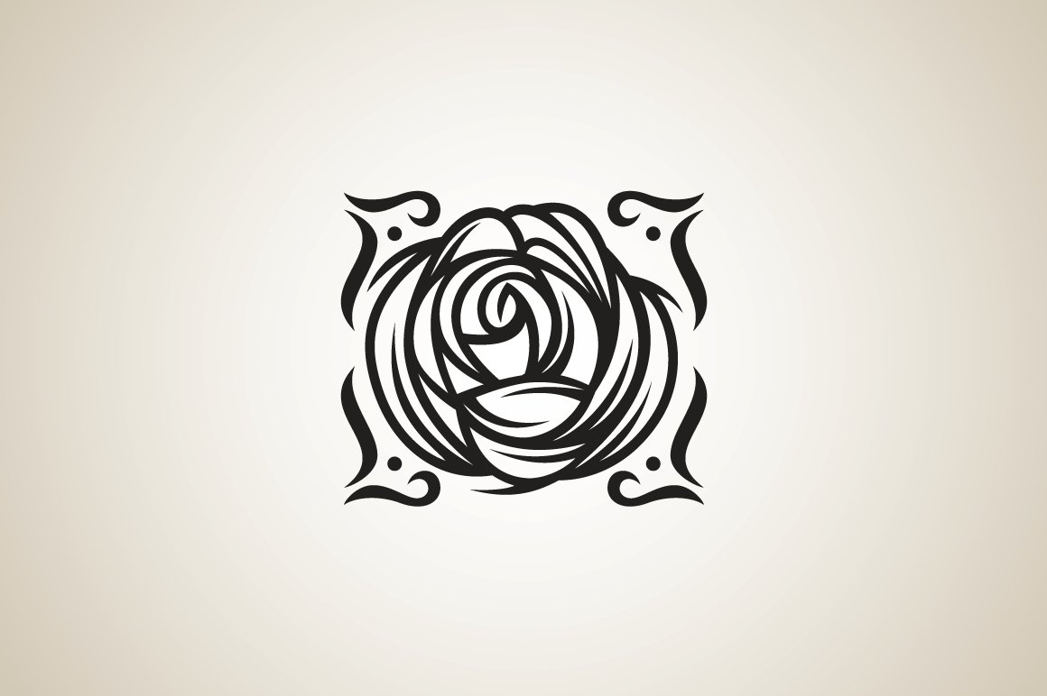 blue rose blossom plant flora logo design template 02 717