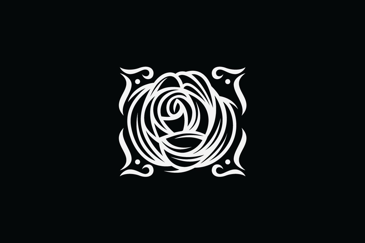 Blue Blossom Rose Logo Template preview image.
