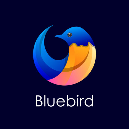 Modern colorful Bluebird logo design template vector illustration, Bird logo design cover image.