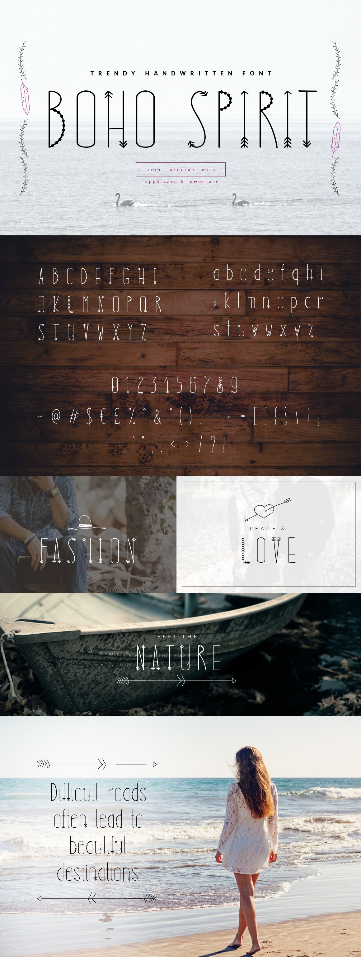boho handwritten hipster font for quotes and branding 248