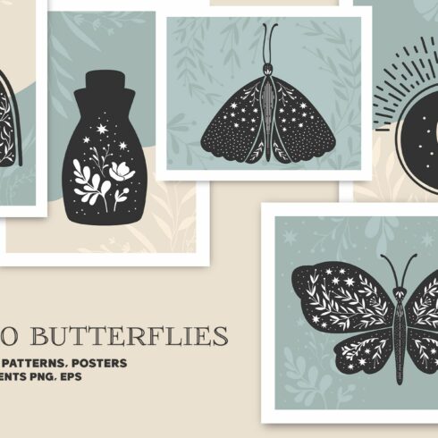 Boho Butterflies Vector Graphics cover image.