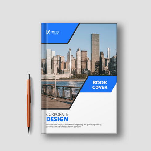 Modern company annual report business book cover template cover image.