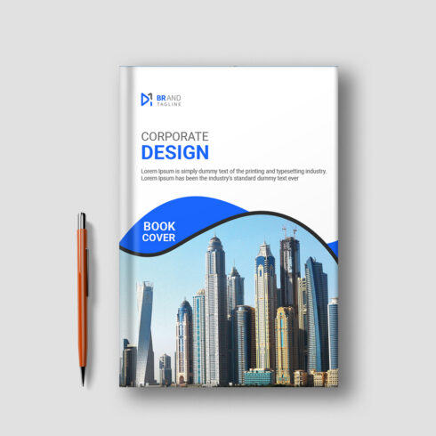Modern company annual report corporate book cover template cover image.