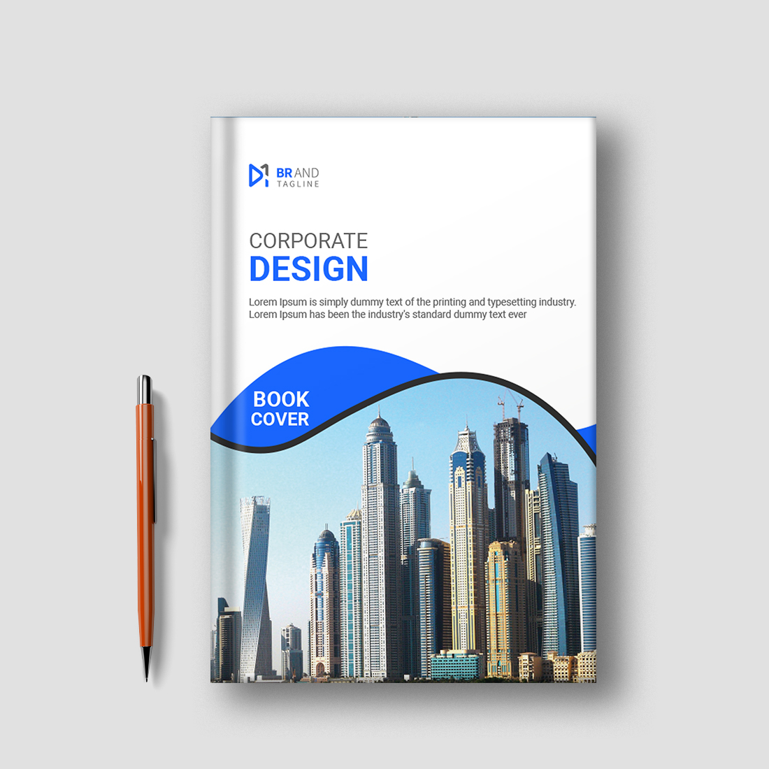 Modern company annual report corporate book cover template cover image.