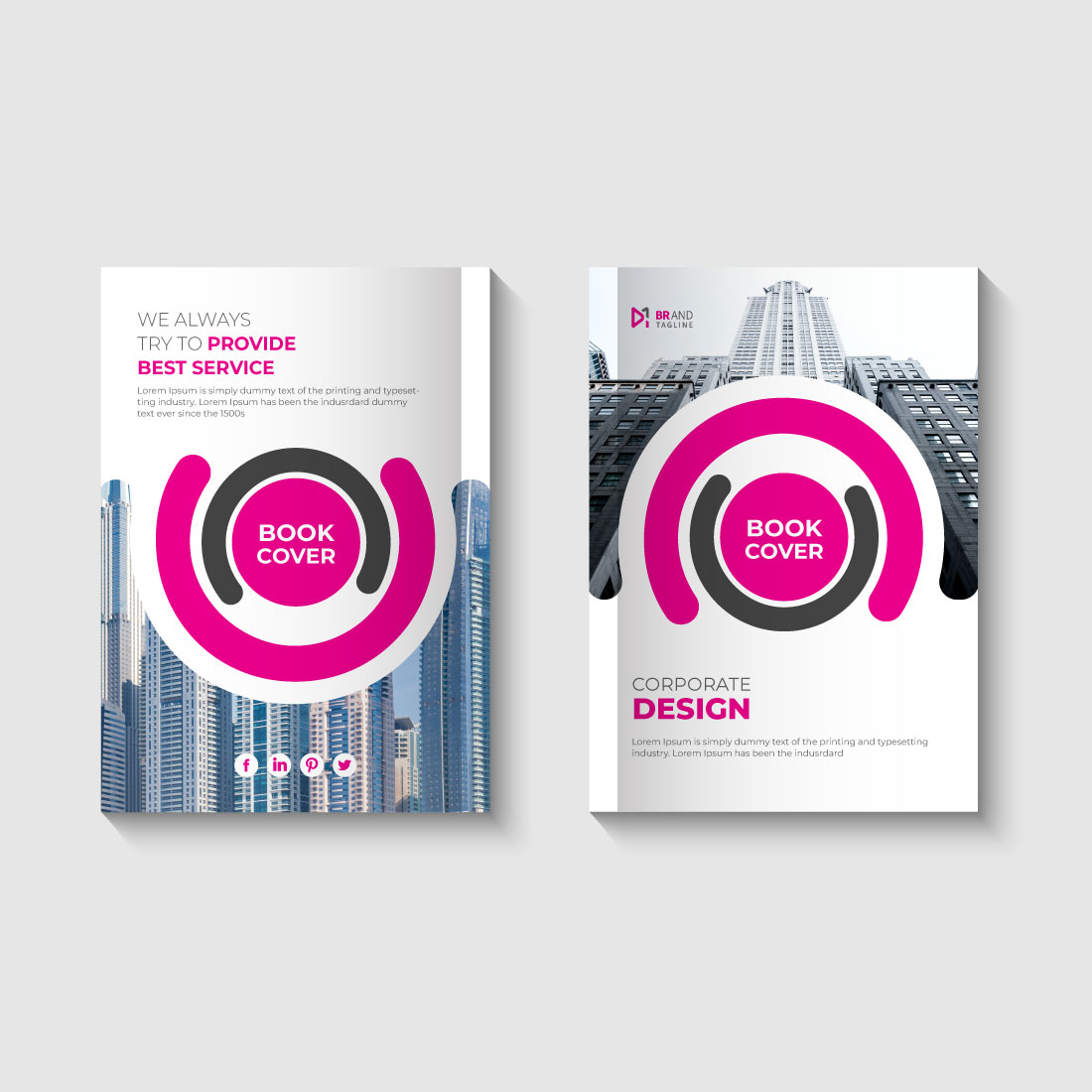 Corporate Business Book Cover Design Template preview image.