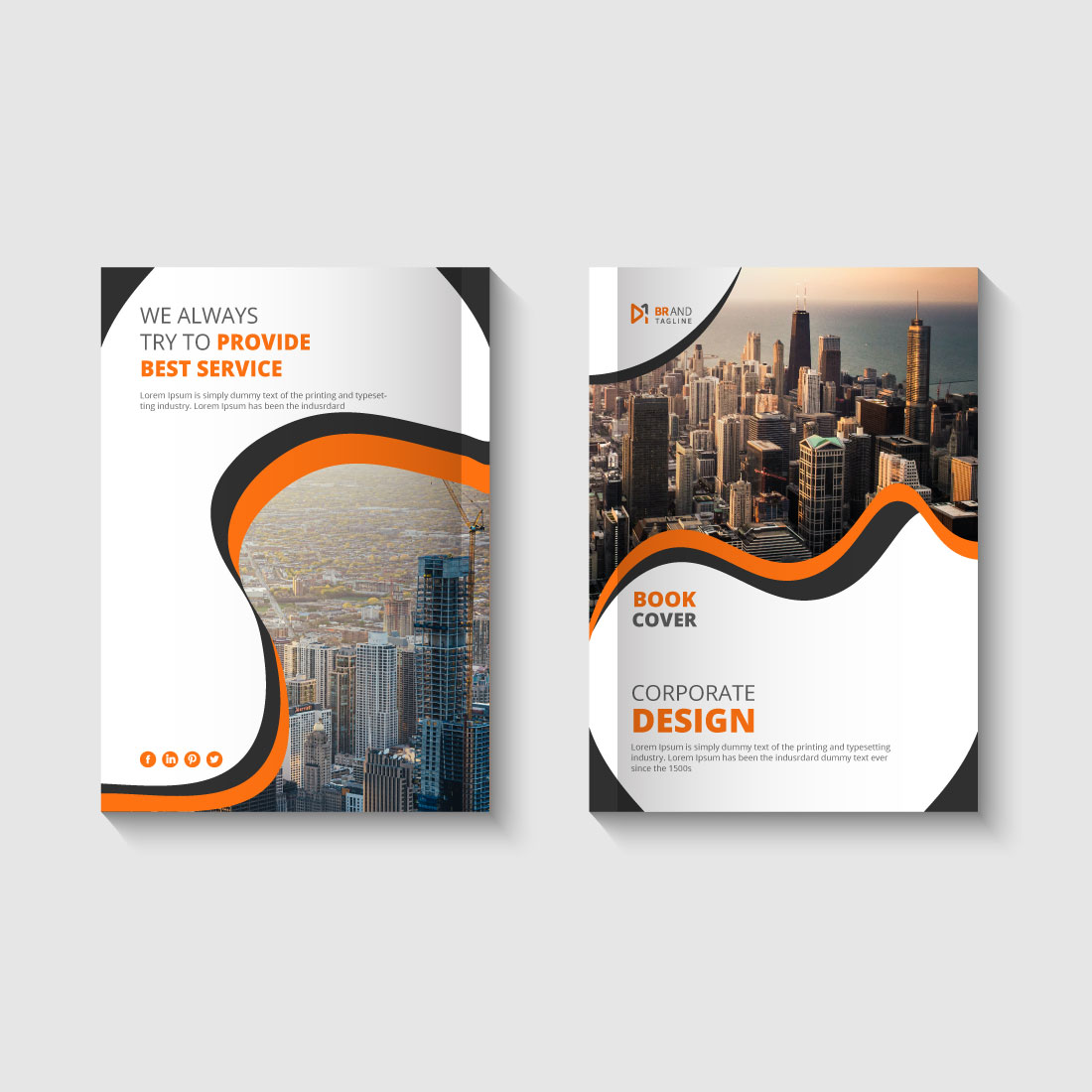 Corporate Book Cover Design Template preview image.