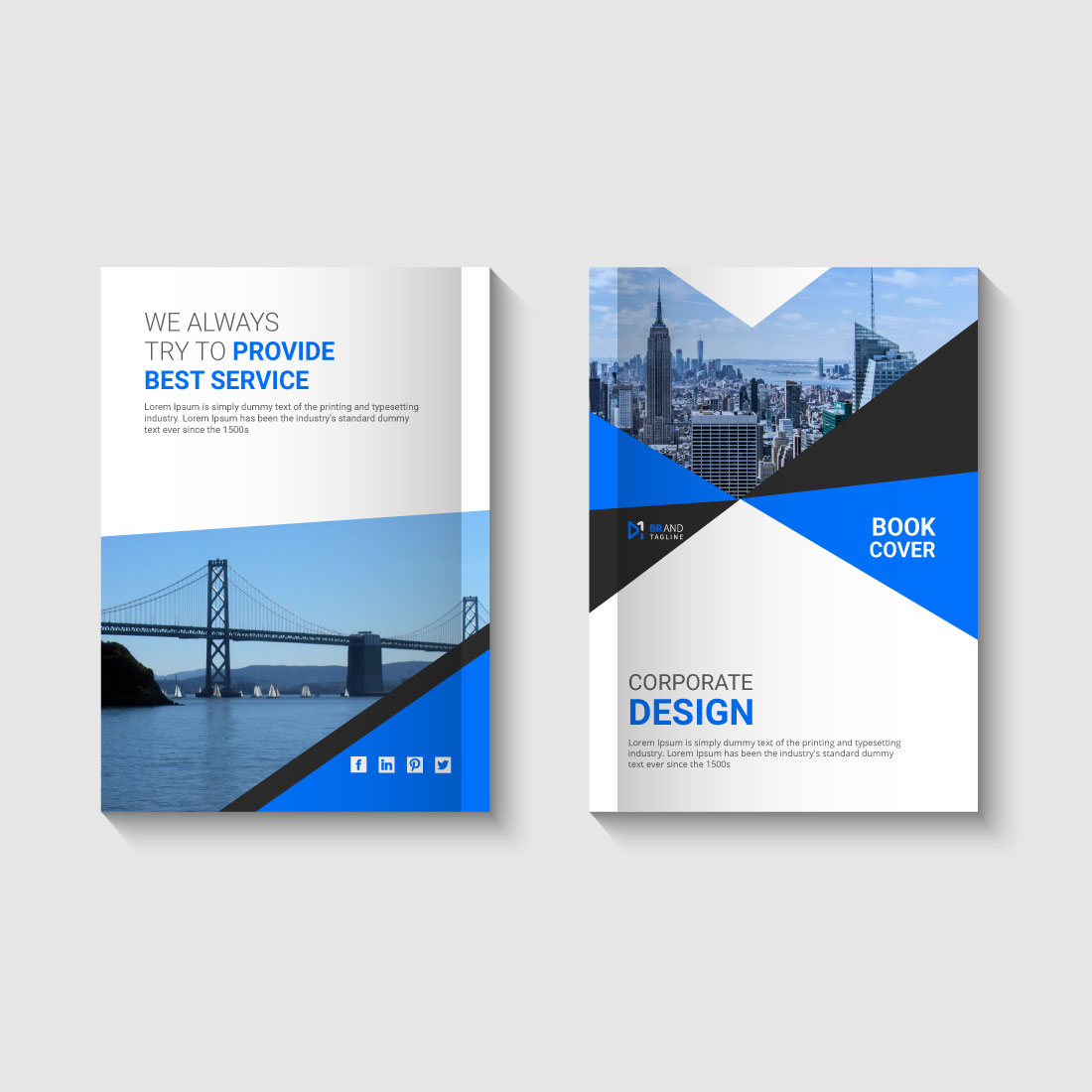 Corporate Book Cover Design Template preview image.