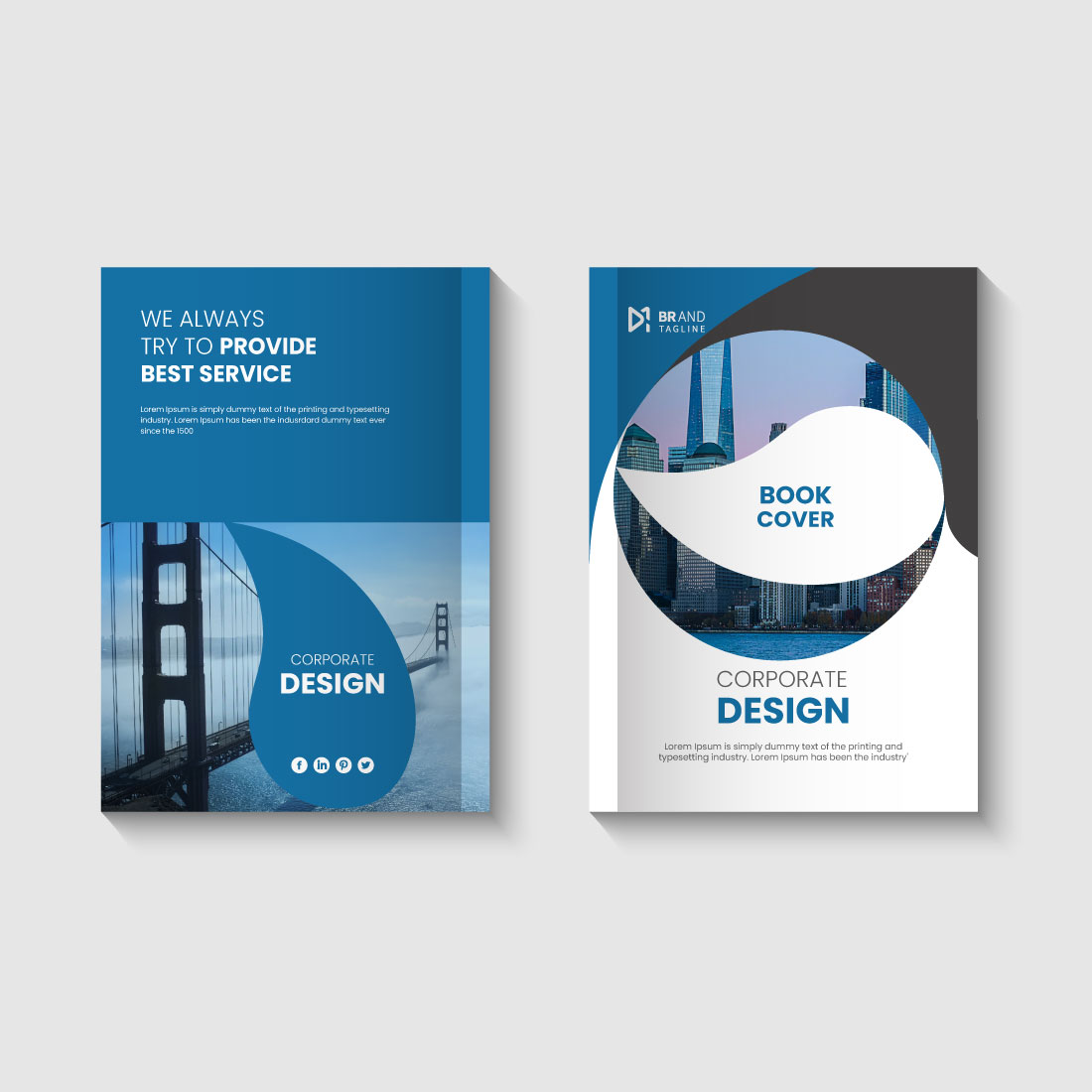 Business book cover corporate flyer design template preview image.