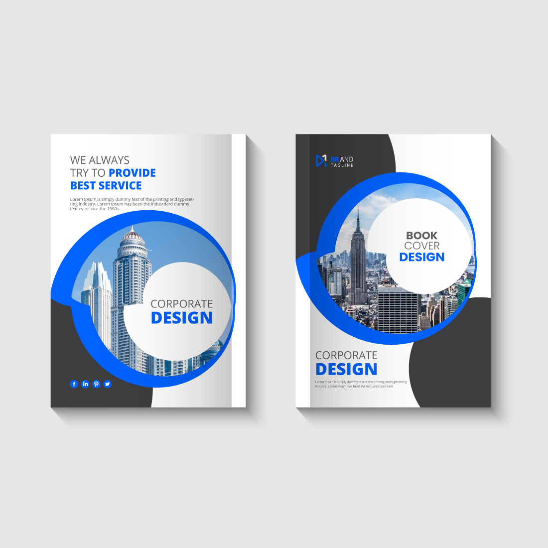 Corporate Book Cover Design Template preview image.