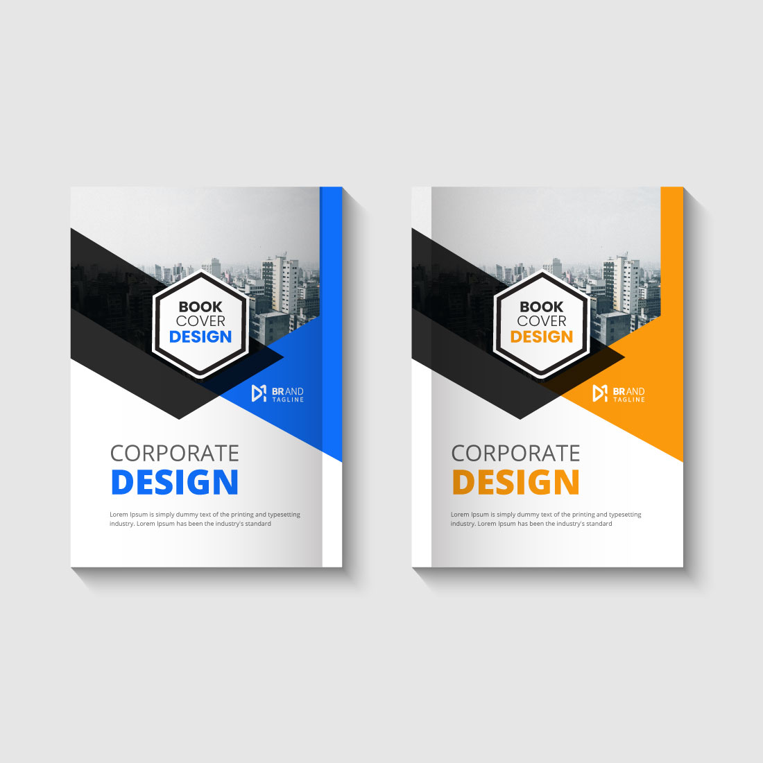 Modern corporate business book cover design preview image.